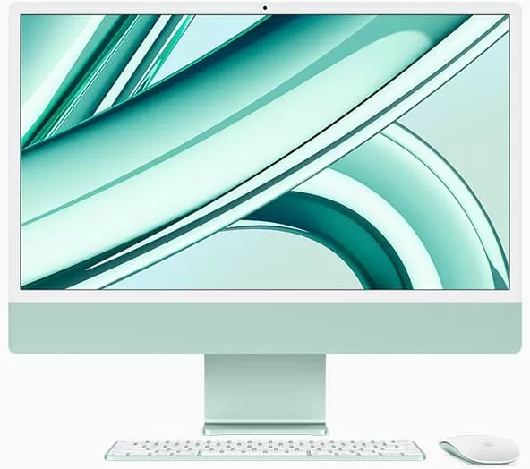 Моноблок Apple iMac 24" Retina 4,5K (M3, 8C CPU, 8C GPU, 8Gb, 256Gb SSD), зелёный (MQRA3)