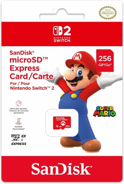 Карта памяти для Nintendo Switch 2 SanDisk MicroSD Express Card 256Gb