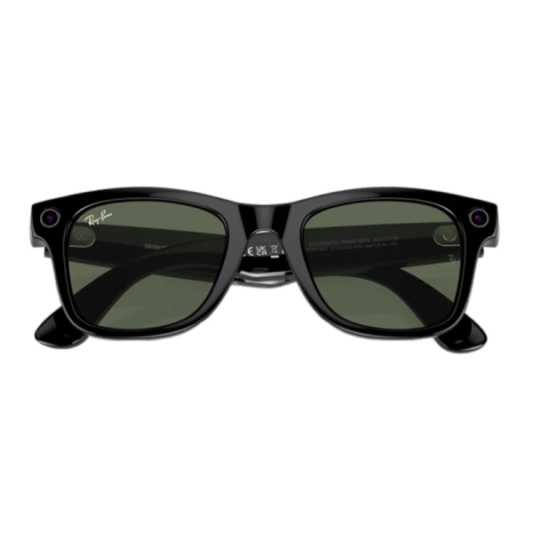 Умные очки Ray-Ban Meta Wayfarer RW4008 (Матовая чёрная оправа, линзы прозрачно-графитовые зелёные), размер L