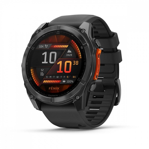 Умные часы Garmin FENIX 8 51 мм Amoled Slate Gray with Black Silicone Band