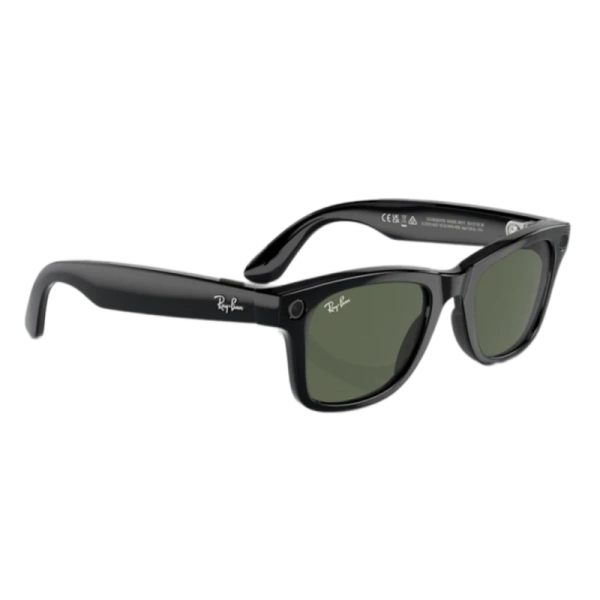 Умные очки Ray-Ban Meta Wayfarer RW4008 (Матовая чёрная оправа, линзы прозрачно-графитовые зелёные), размер L