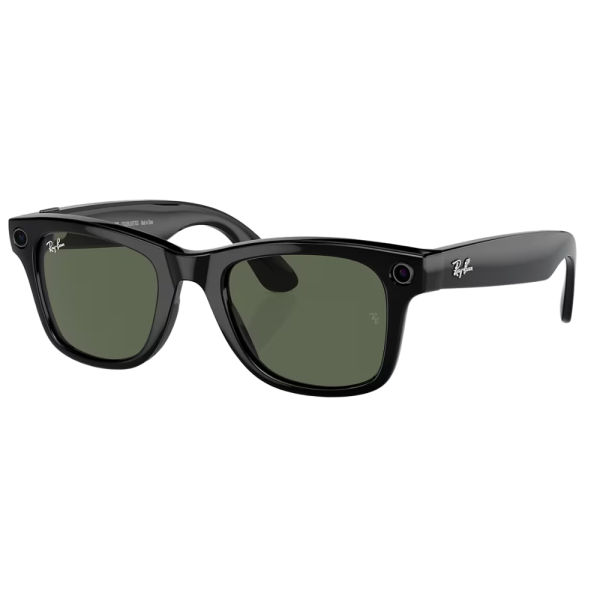 Умные очки Ray-Ban Meta Wayfarer RW4006 (Матовая чёрная оправа, линзы прозрачно-графитовые зелёные), размер M