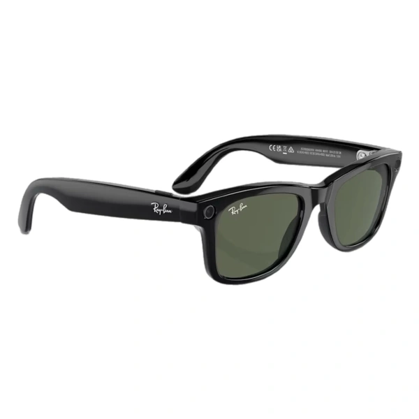 Умные очки Ray-Ban Meta Wayfarer RW4006 (Глянцевая чёрная оправа, линзы зелёные), размер M