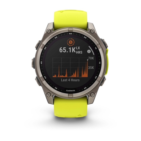 Умные часы Garmin FENIX 8 47 мм Solar Sapphire Carbon Gray DLC Titanium with Amp Yellow/Graphite Silicone Band