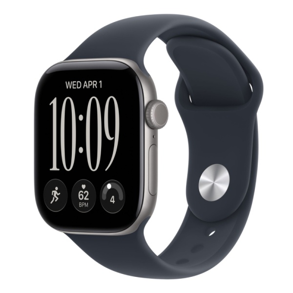 Часы Apple Watch Series 12 (2026), 46 мм, корпус из алюминия цвета «Space Gray», ремешок Sport Band цвета «Navy Blue», тёмно-синий