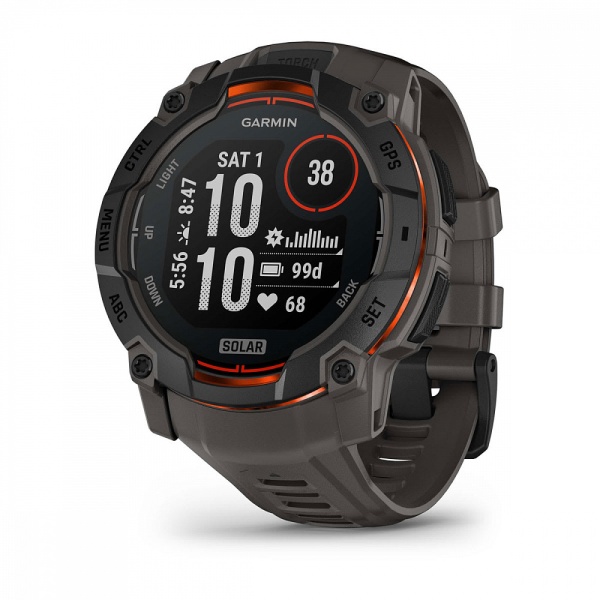 Умные часы Garmin INSTINCT 3 50 мм SOLAR BLACK Charcoal Band
