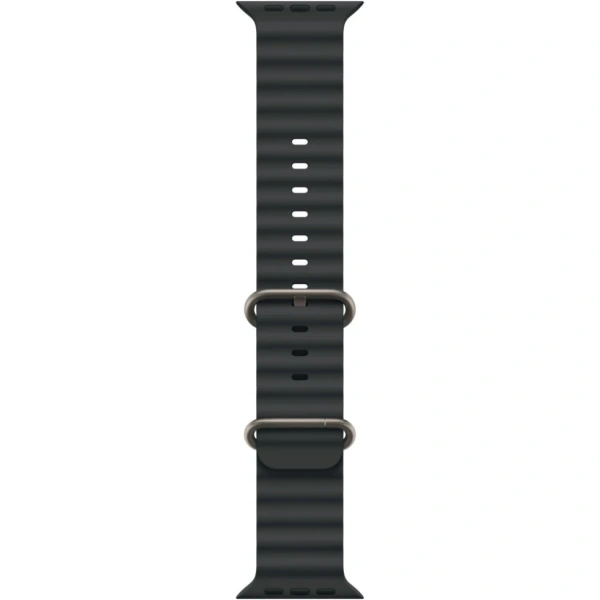 Часы Apple Watch Ultra 3 (2025), 49 мм, корпус из титана цвета «Natural», ремешок Ocean Band цвета «Black», чёрный