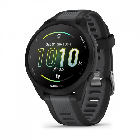 Умные часы Garmin Forerunner 165 Music 43 мм, чёрный (Black/Slate Gray)