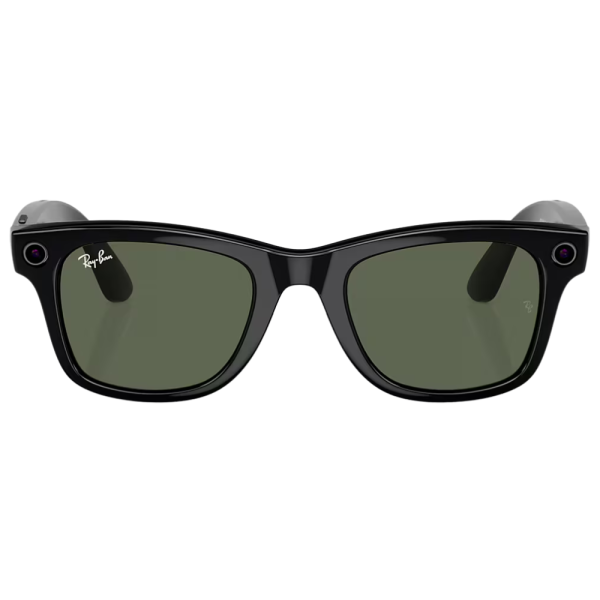 Умные очки Ray-Ban Meta Wayfarer RW4006 (Матовая чёрная оправа, линзы прозрачно-графитовые зелёные), размер M