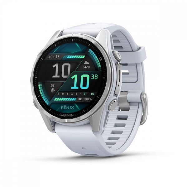 Умные часы Garmin FENIX 8 43 мм Amoled Silver with Whitestone Silicone Band