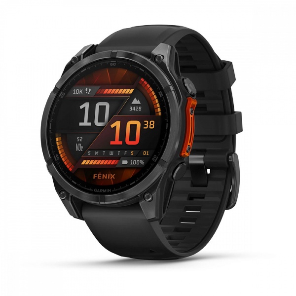Умные часы Garmin FENIX 8 47 мм Amoled Slate Gray with Black Silicone Band